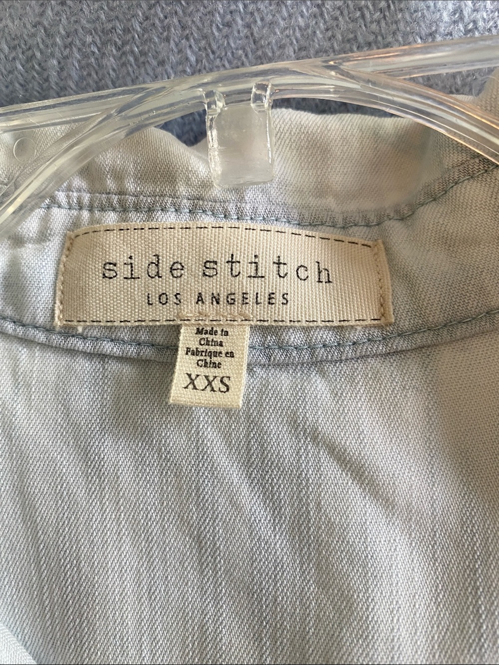 Side Stitch Light Blue and Navy Tie-Dye Button Down Shirt - Picture 2 of 5